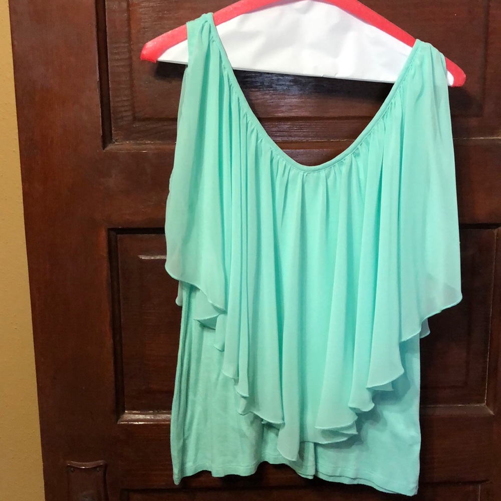 Mint green flirty tank shirt